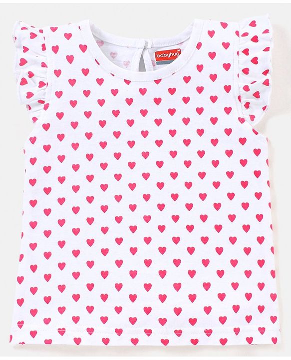 Babyhug 100% Cotton Knit Half Sleeves Love Print & Frill Detailing T-Shirt Pack Of 3 - Pink & Yellow