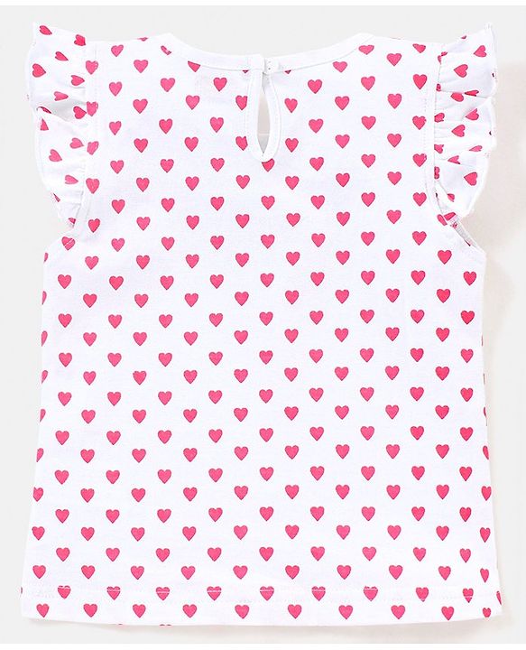 Babyhug 100% Cotton Knit Half Sleeves Love Print & Frill Detailing T-Shirt Pack Of 3 - Pink & Yellow