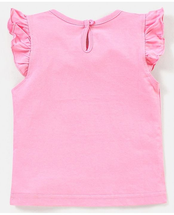 Babyhug 100% Cotton Knit Half Sleeves Love Print & Frill Detailing T-Shirt Pack Of 3 - Pink & Yellow
