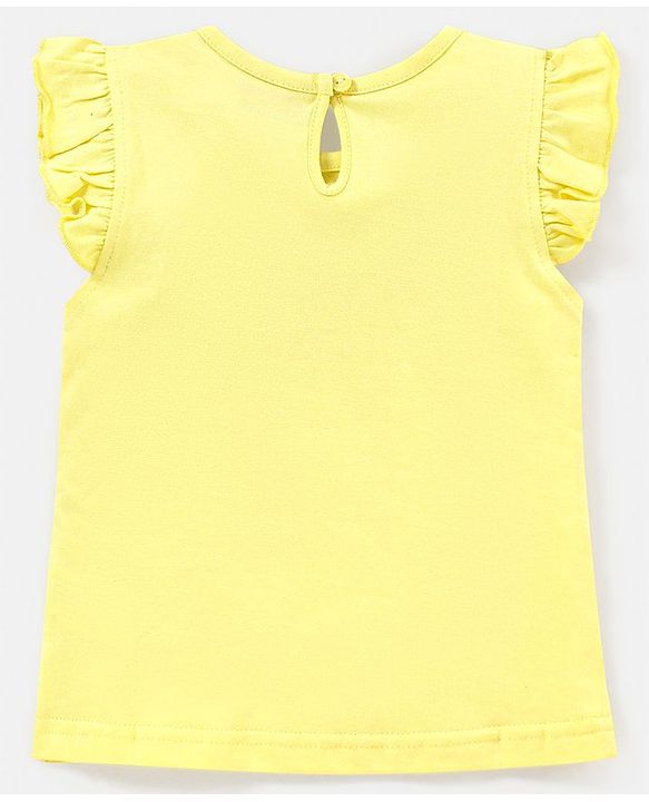 Babyhug 100% Cotton Knit Half Sleeves Love Print & Frill Detailing T-Shirt Pack Of 3 - Pink & Yellow