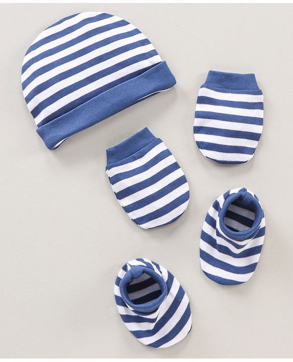 Babyhug 100% Cotton Mitten & Booties Cap - Diameter 10 cm