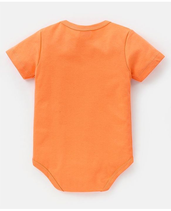 Babyhug 100% Cotton Half Sleeves Onesies Caterpillar and Stripes Print Pack of 3 - Blue & Orange