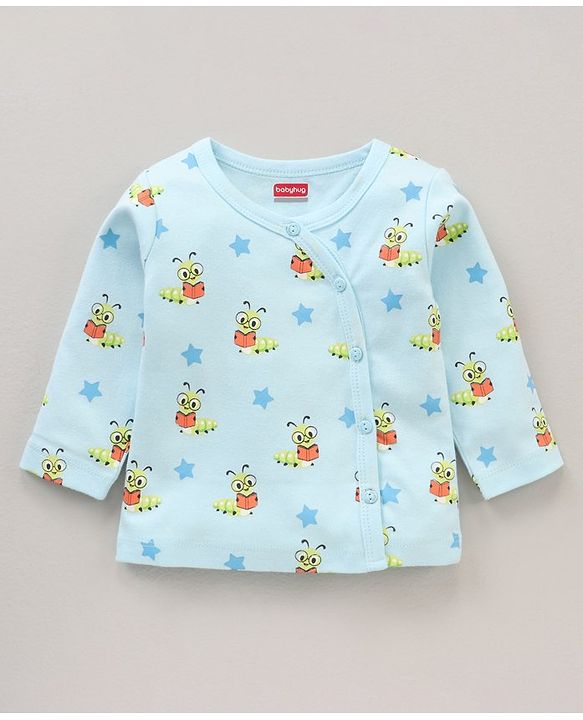 Babyhug 100% Cotton Knit Full Sleeves Vests Striped & Caterpillar Print  Pack of 3 - Multicolour