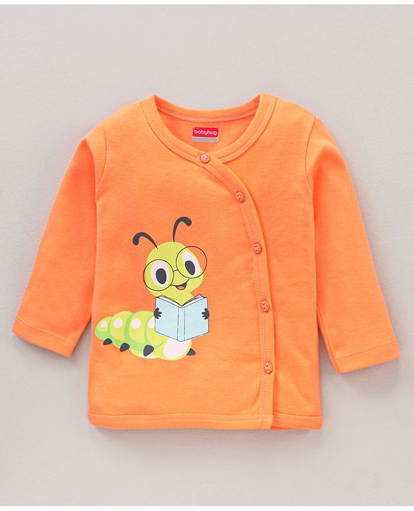 Babyhug 100% Cotton Knit Full Sleeves Vests Striped & Caterpillar Print  Pack of 3 - Multicolour