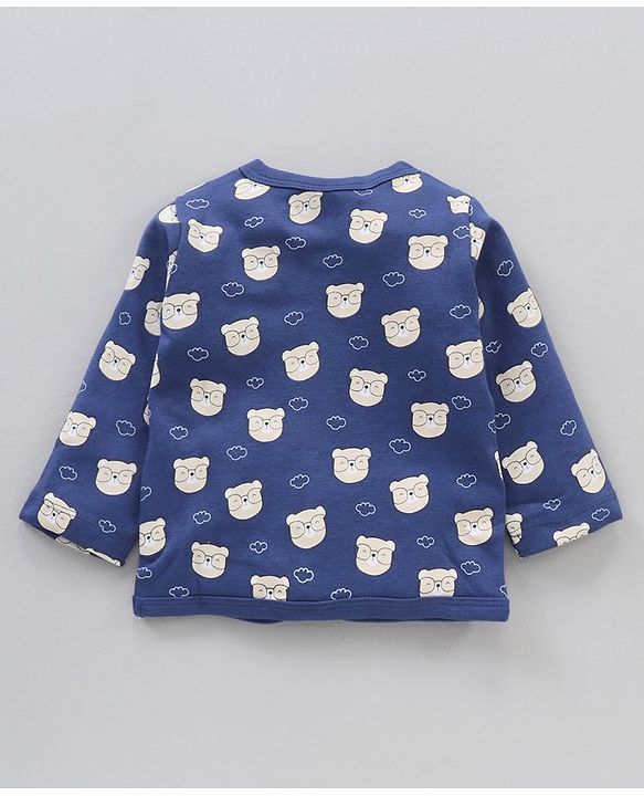 Babyhug 100% Cotton Knit Full Sleeves Vests Striped & Bear Print  Pack of 3 - Multicolour