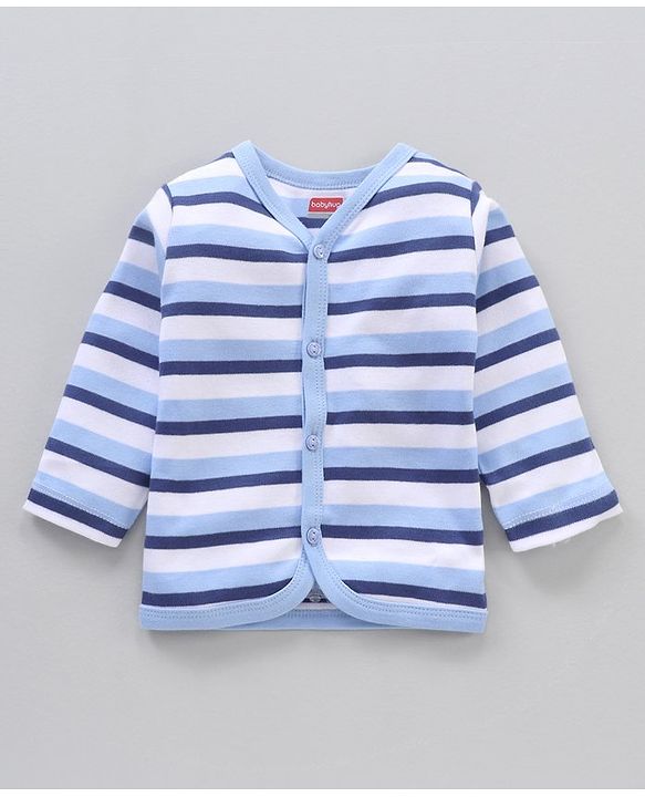 Babyhug 100% Cotton Knit Full Sleeves Vests Striped & Bear Print  Pack of 3 - Multicolour