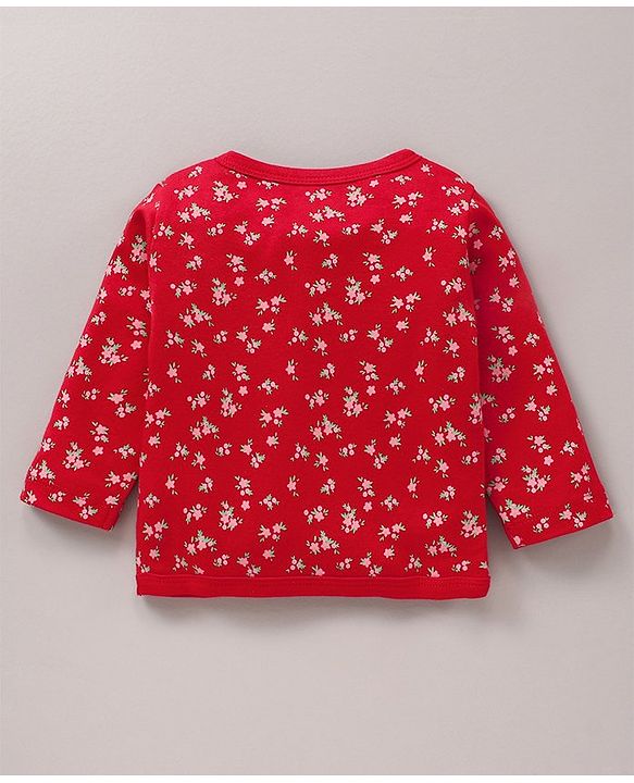 Babyhug 100% Cotton Knit Full Sleeves Vests Floral & Dotted Print Pack of 3 - Multicolour