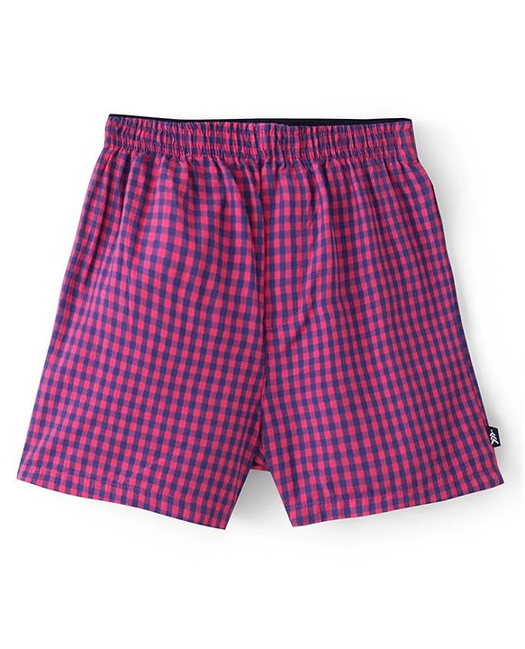 Pine Kids Cotton Woven Above Knee Length Check Boxers Pack of 2 (Colour May Vary)