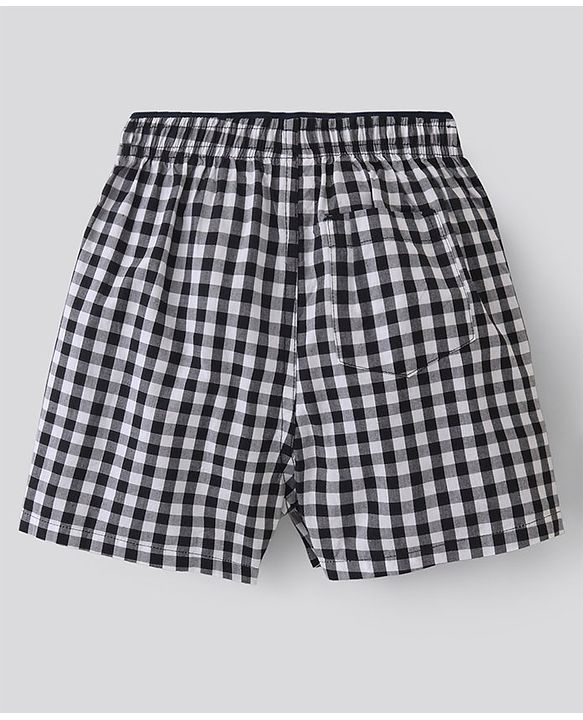 Pine Kids Cotton Woven Above Knee Length Check Boxers Pack of 2 (Colour May Vary)