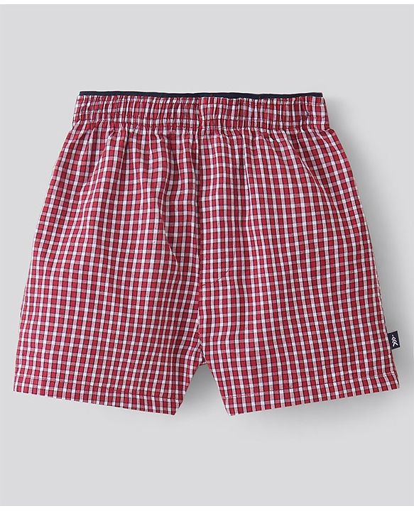 Pine Kids Cotton Woven Above Knee Length Check Boxers Pack of 2 (Colour May Vary)