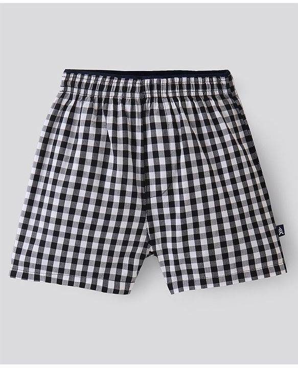 Pine Kids Cotton Woven Above Knee Length Check Boxers Pack of 2 (Colour May Vary)