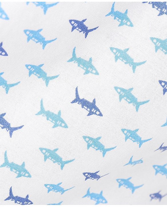 Pine Kids Cotton Woven Check with All Over Sharks Printed Boxers Pack of 2 (Colour May Vary)