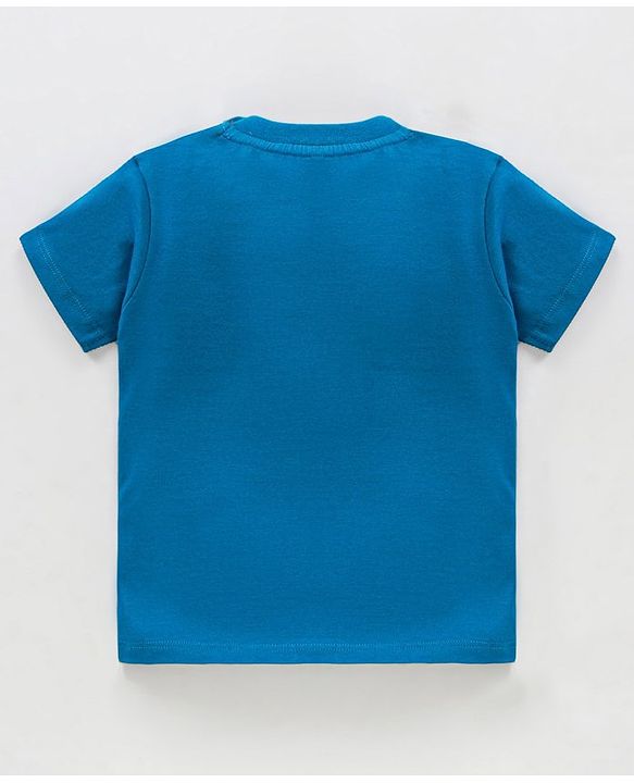 Babyhug Cotton  Half Sleeves T-Shirt Driving Lion Print - Blue