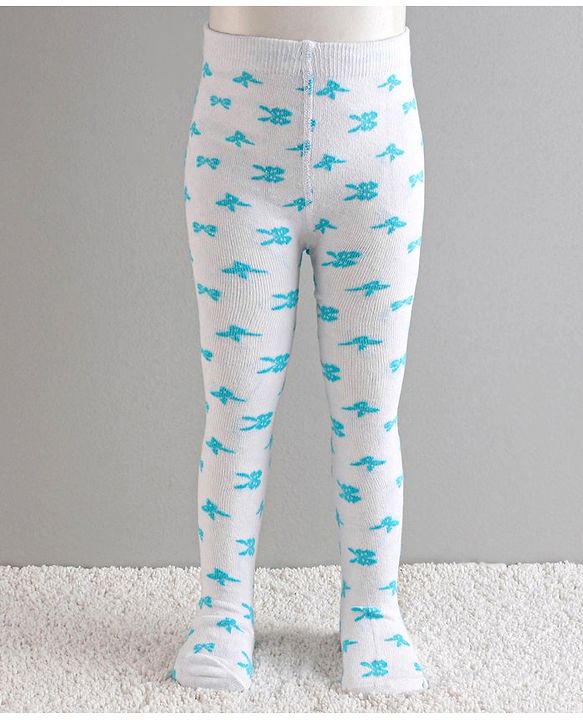 Cutewalk by Babyhug Anti Bacterial Footed Tights Bow Design - White