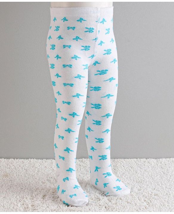 Cutewalk by Babyhug Anti Bacterial Footed Tights Bow Design - White