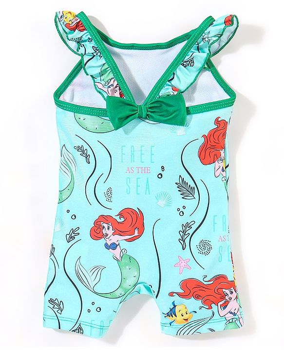 Babyhug Sleeveless Legged Swimsuit Marine Life Print - Blue