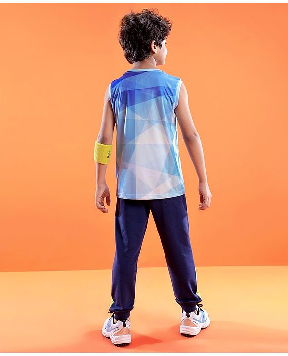 Pine Active Skin Friendly & Breathable Sleeveless Sportswear T-Shirt - Blue