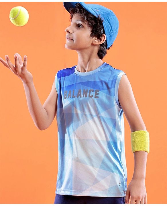 Pine Active Skin Friendly & Breathable Sleeveless Sportswear T-Shirt - Blue