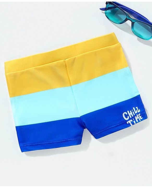 Babyhug Swimming Trunk Colour Block - Blue & Yellow