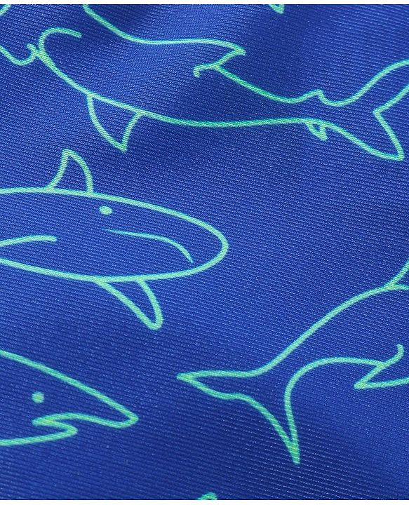 Babyhug Swimming Trunk Shark Print - Navy Blue