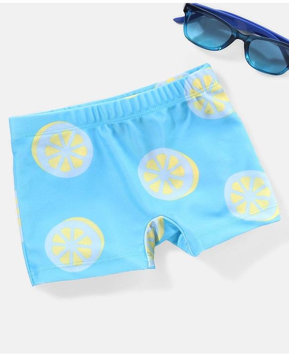 Babyhug Swimming Trunk Lemons Print - Blue