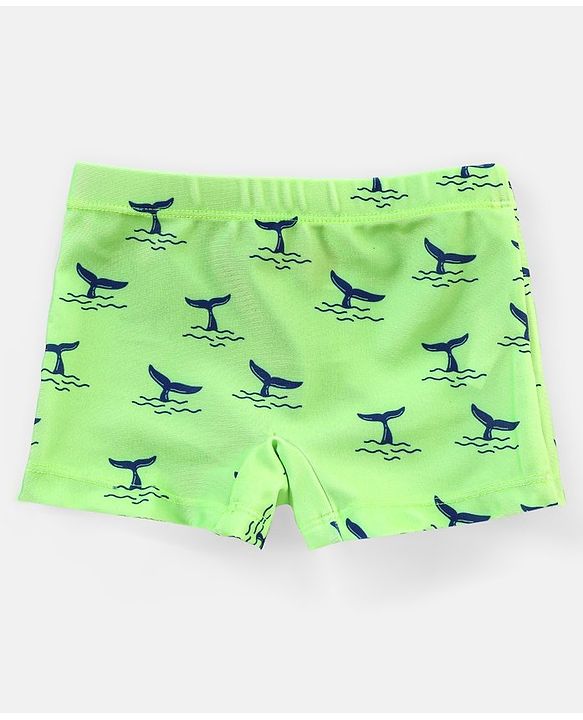 Babyhug Swimming Trunk Shark Print - Green