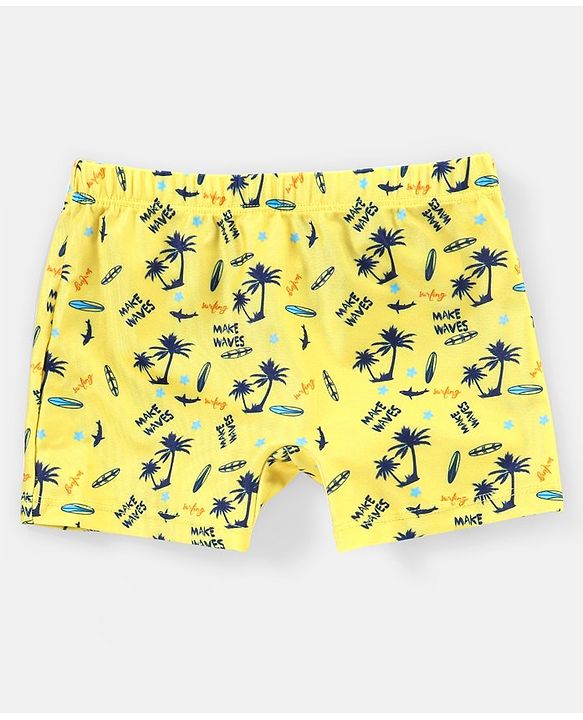 Babyhug Swimming Trunk Tropical Print - Yellow