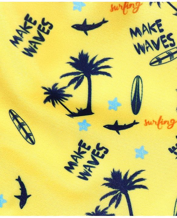 Babyhug Swimming Trunk Tropical Print - Yellow