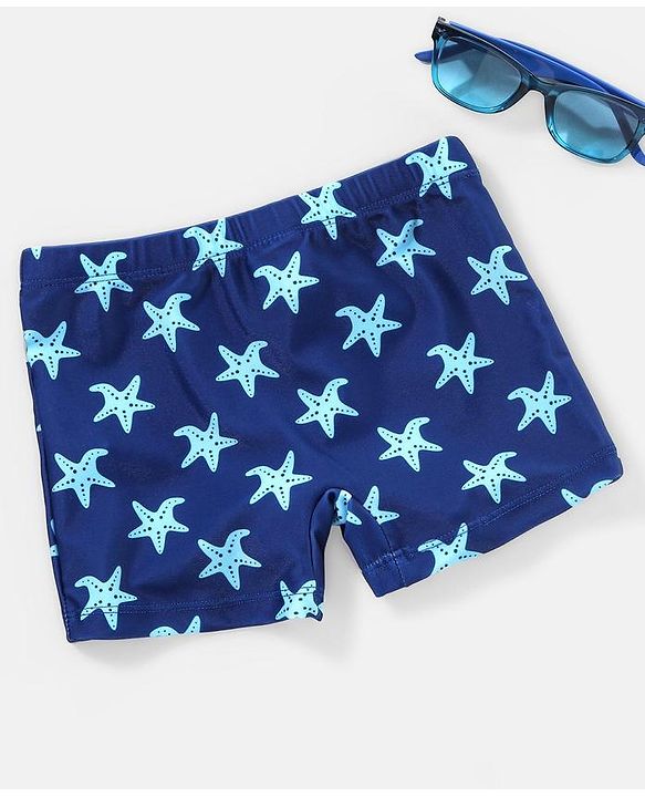 Babyhug Swimming Trunk Star Fish Print - Navy Blue