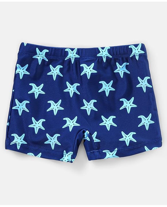 Babyhug Swimming Trunk Star Fish Print - Navy Blue