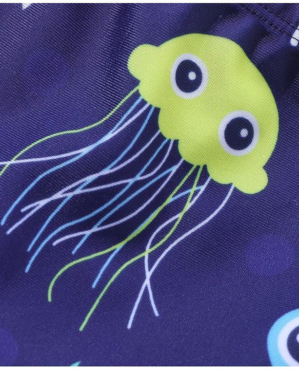 Babyhug Swimming Trunk Aquatic Print - Navy Blue