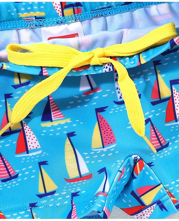 Babyhug Swimming Trunk Boat Print - Blue