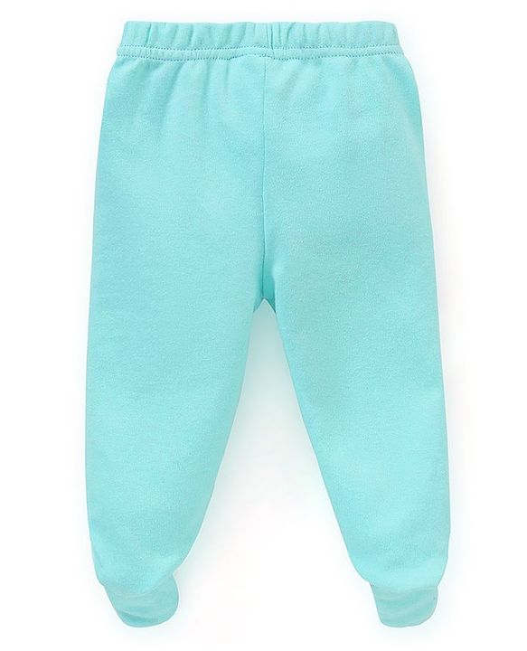 Babyhug Cotton Footed Bootie Leggings Striped & Stars Printed Pack of 3 - Orange & Blue