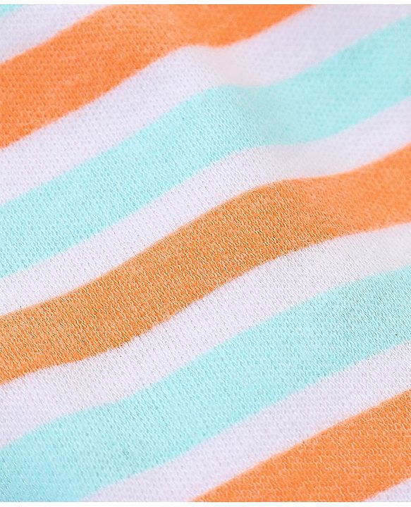 Babyhug Cotton Footed Bootie Leggings Striped & Stars Printed Pack of 3 - Orange & Blue