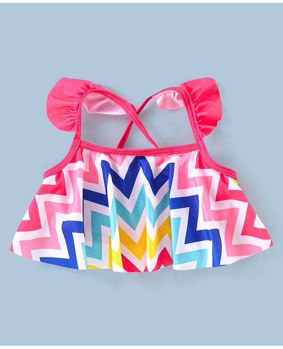 Babyhug Sleeveless 2 Piece Printed Swimsuit - Multicolor