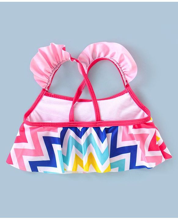 Babyhug Sleeveless 2 Piece Printed Swimsuit - Multicolor