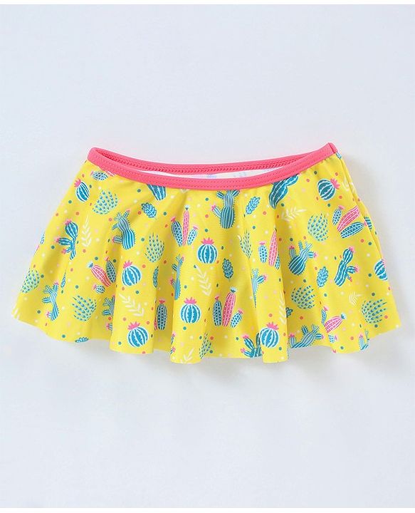 Babyhug Sleeveless 2 Piece Swimsuit Cactus Print - Yellow