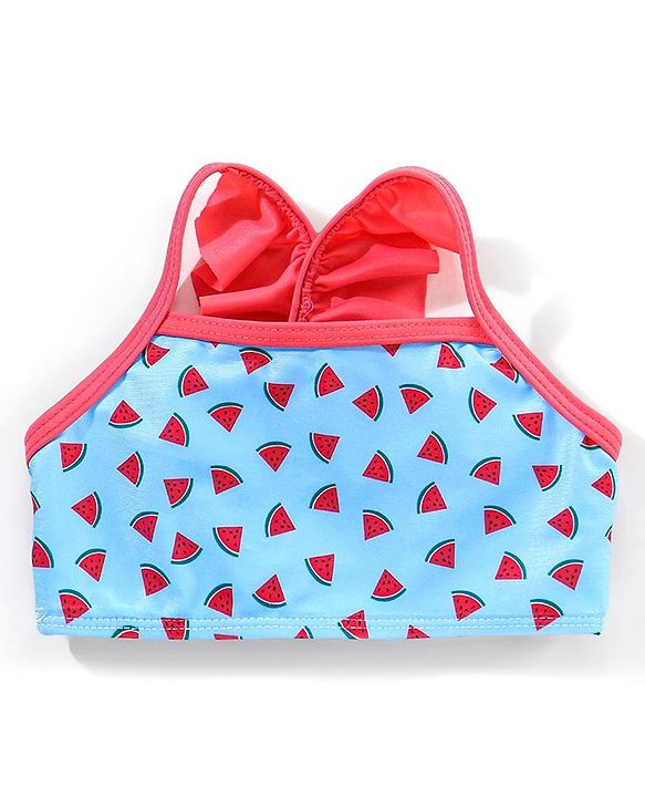 Babyhug Sleeveless 2 Piece Swimsuit Watermelon Print - Blue