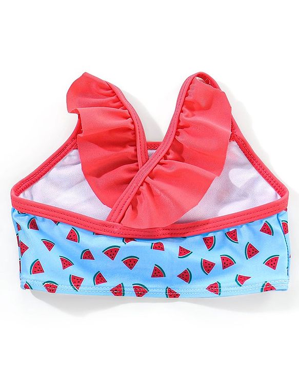 Babyhug Sleeveless 2 Piece Swimsuit Watermelon Print - Blue