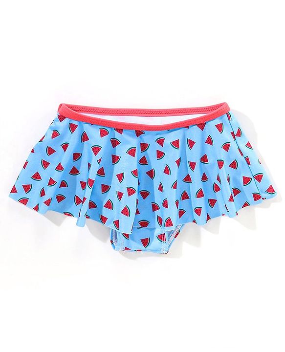 Babyhug Sleeveless 2 Piece Swimsuit Watermelon Print - Blue