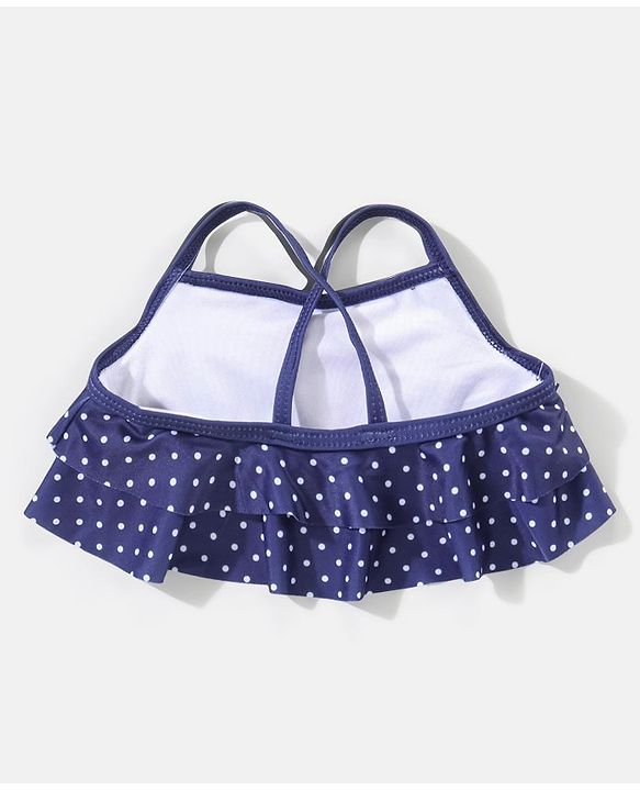Babyhug Sleeveless 2 Piece Swimsuit Polka Dot Print - Navy Blue