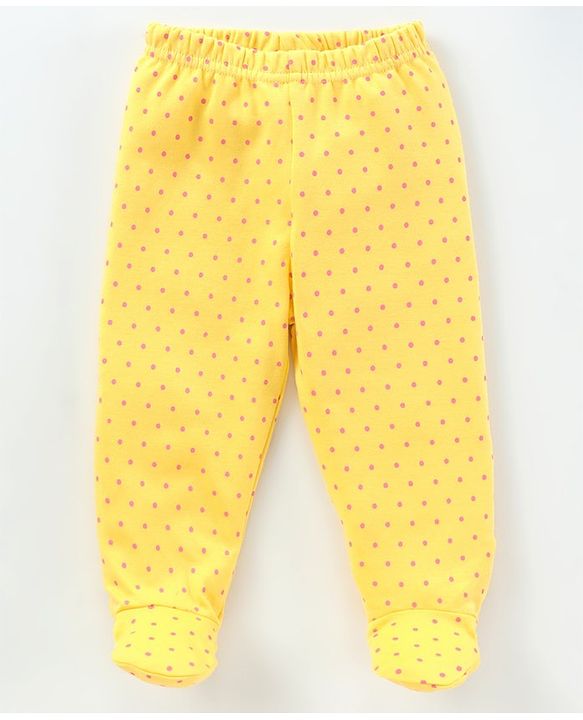 Babyhug Cotton Knit Footed Length Bootie Leggings Bees Print Pack of 3 - Multicolour