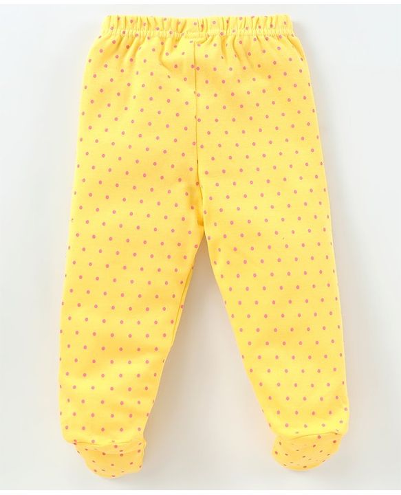 Babyhug Cotton Knit Footed Length Bootie Leggings Bees Print Pack of 3 - Multicolour