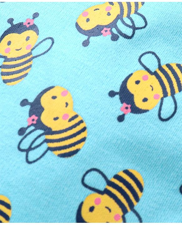 Babyhug Cotton Knit Footed Length Bootie Leggings Bees Print Pack of 3 - Multicolour