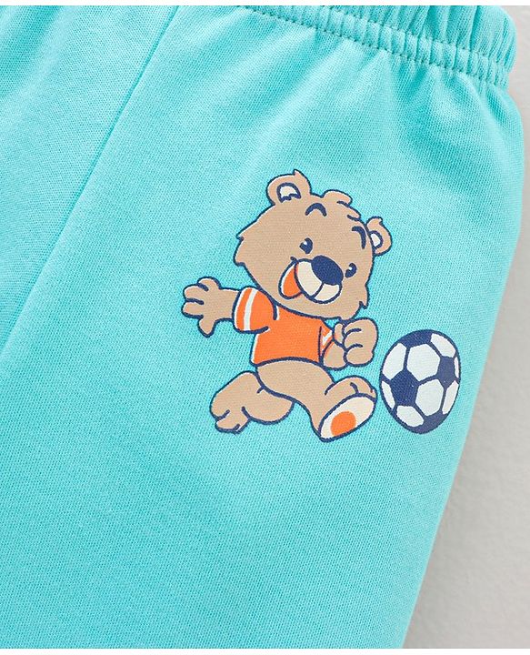 Babyhug Cotton Knit Footed Length Bootie Leggings Football Print Pack of 3 - Multicolour