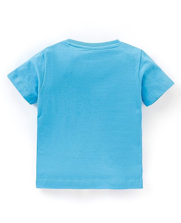 Babyhug Cotton Knit Half Sleeves T-Shirt Mickey Mouse Print- Blue