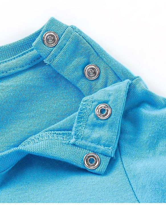 Babyhug Cotton Knit Half Sleeves T-Shirt Mickey Mouse Print- Blue
