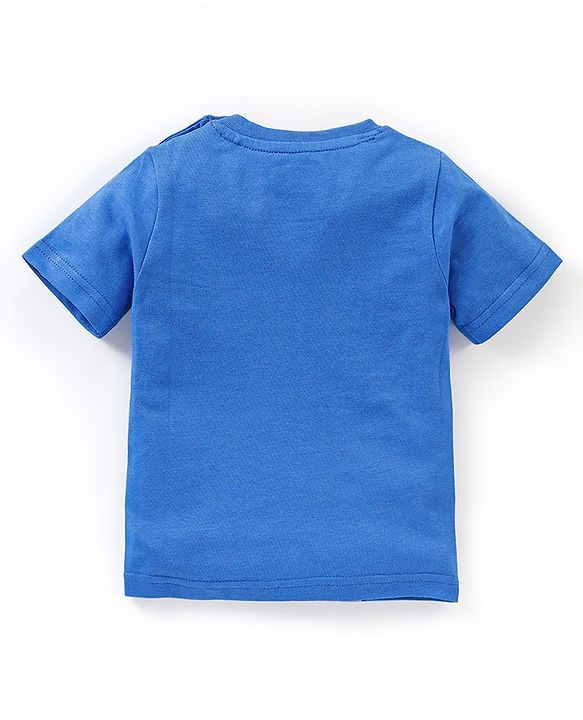 Babyhug Cotton Knit Half Sleeves T-Shirt Captain America Print- Blue