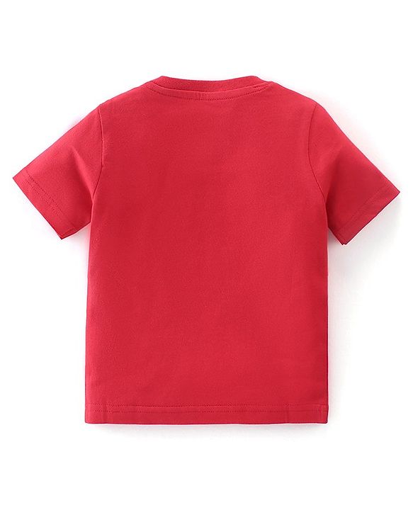 Babyhug Cotton Knit Half Sleeves T-Shirt Mickey Mouse Print - Red