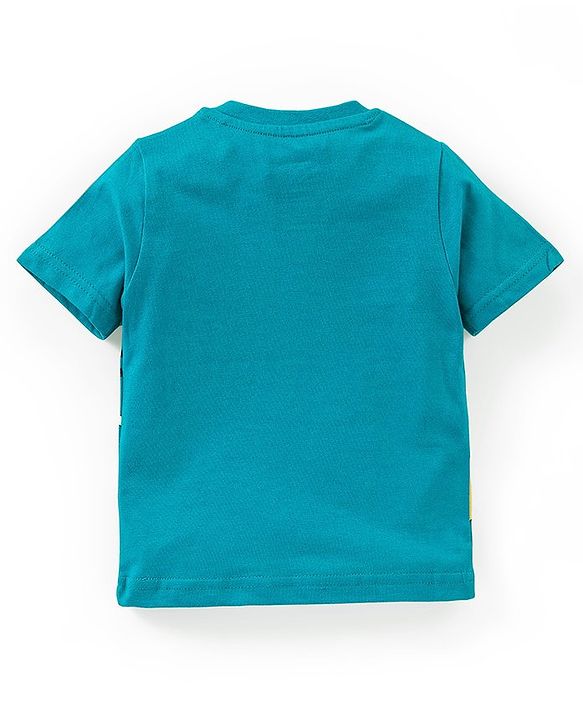 Babyhug Cotton Knit Half Sleeves T-Shirt Mickey Mouse and Friends Print- Blue